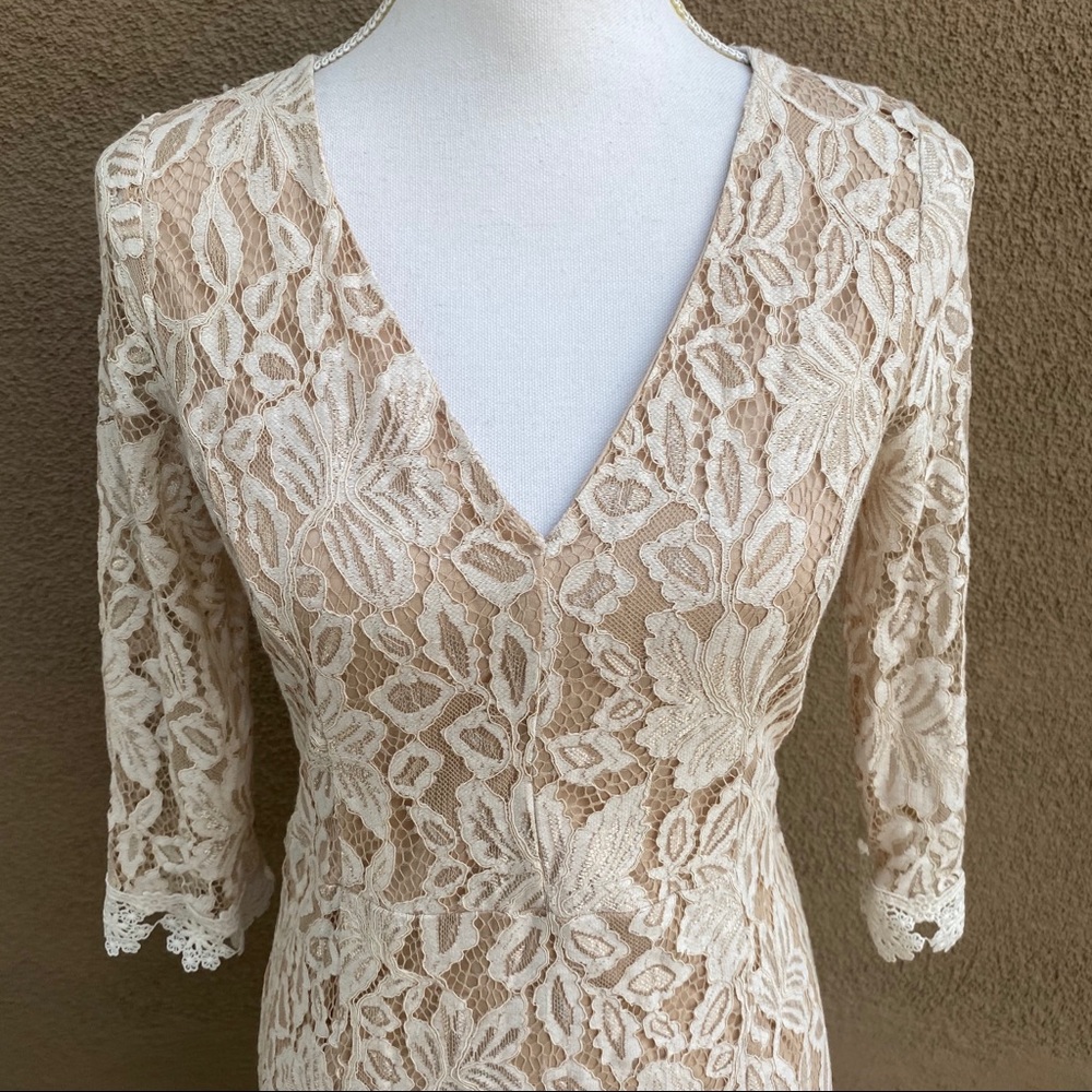Selfie Aurora Lace High-Low Hem Dress Nude L - Picture 9 of 9